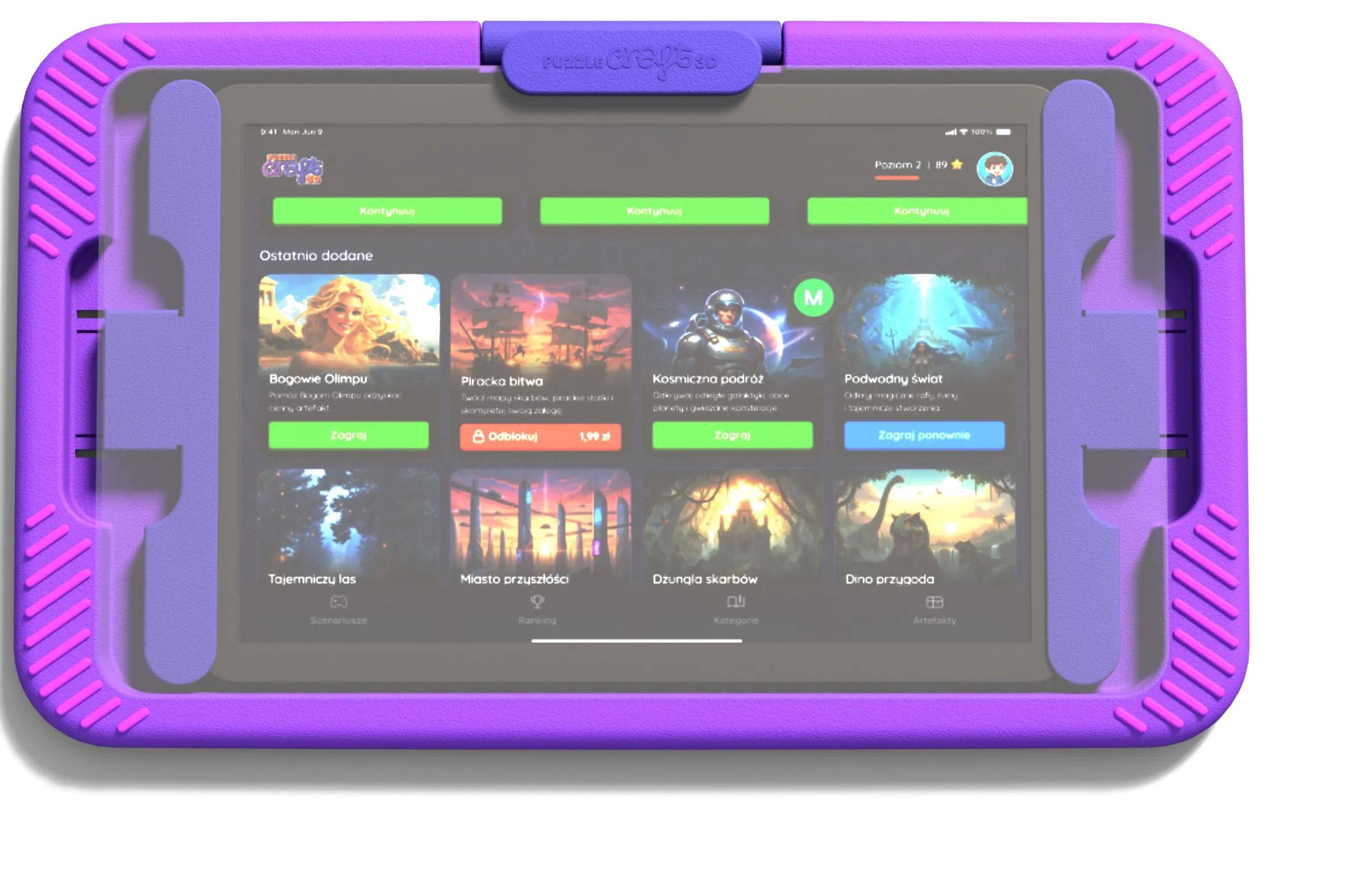 Holder z tabletem i aplikacją PuzzleCraft3D